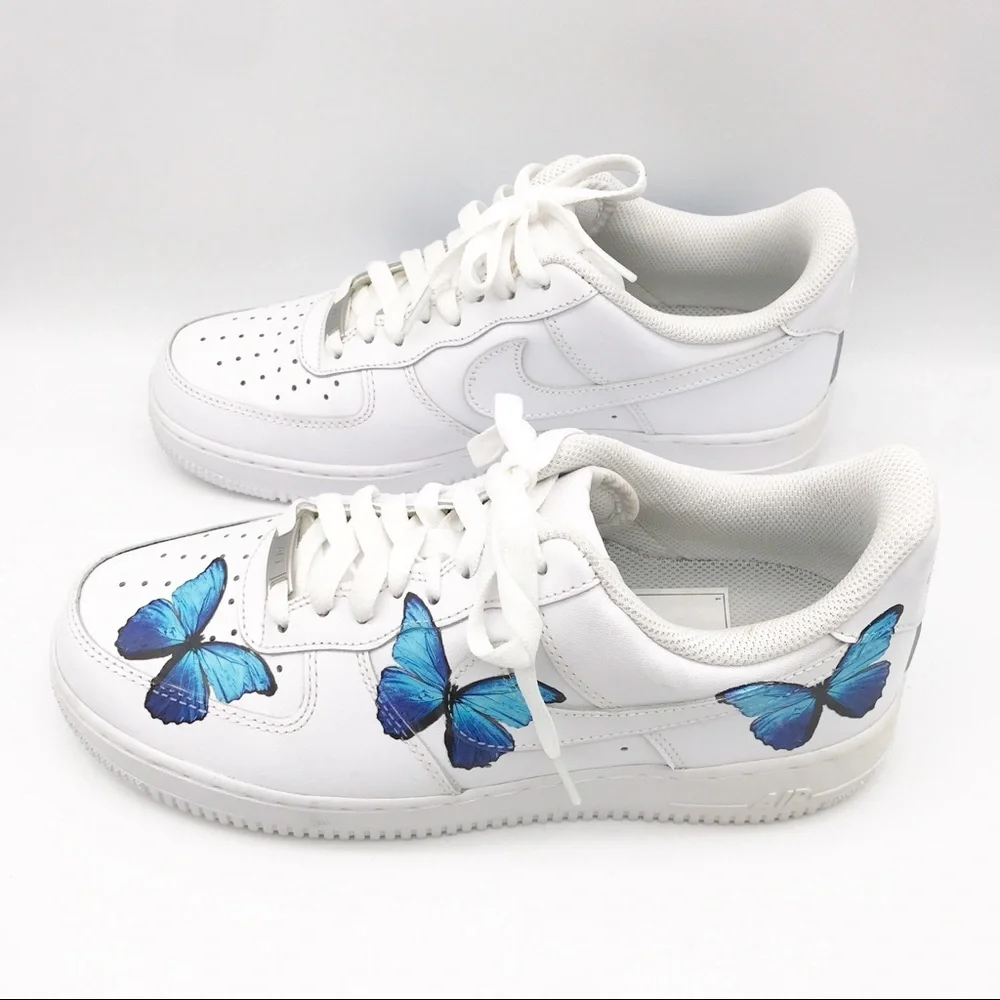 Nike Air Force 1 Custom Blue Butterfly Edition Size‎ 10